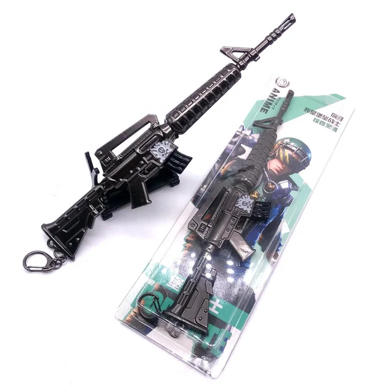 Promotion Custom 22cm Battle Royale SCAR Alloy Weapons Toys Metal Gun Model Keychain