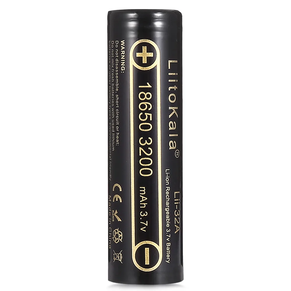 LiitoKala Lii-32A 18650 3200mAh 3.7V Rechargeable Li-ion Battery with Safety Relief Valve for Flashlights / Headlamps