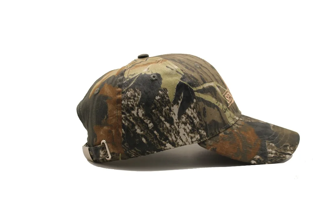 
Hot Selling 6 Panels Strap Back Flat Embroidery Camo Baseball Cap 