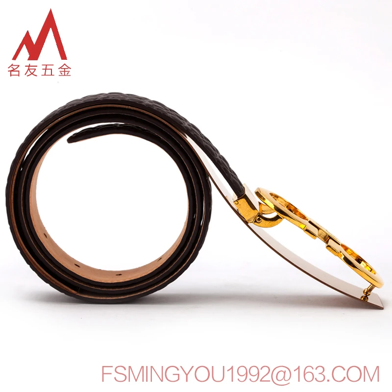 Simple S style stainless steel gloss finish leather belt display stand for retail