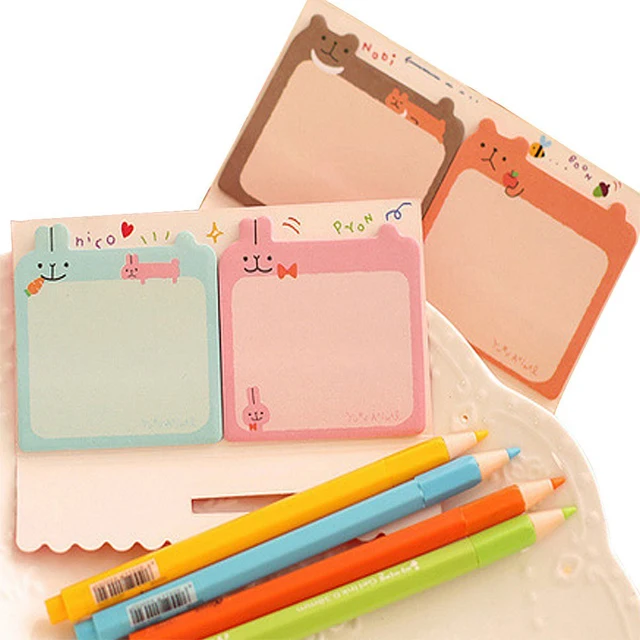 Mily Lovely Cute Cartoon Sticky Note Self-stick Note Pack of 8 and 25 Sheets per Pack notepads