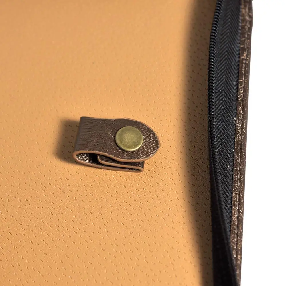 brown leather business planner organizer binder folder