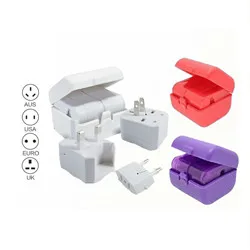 Travel Adapter Plug Compact Worldwide International Kit - Works in Europe, Asia, Australia, America