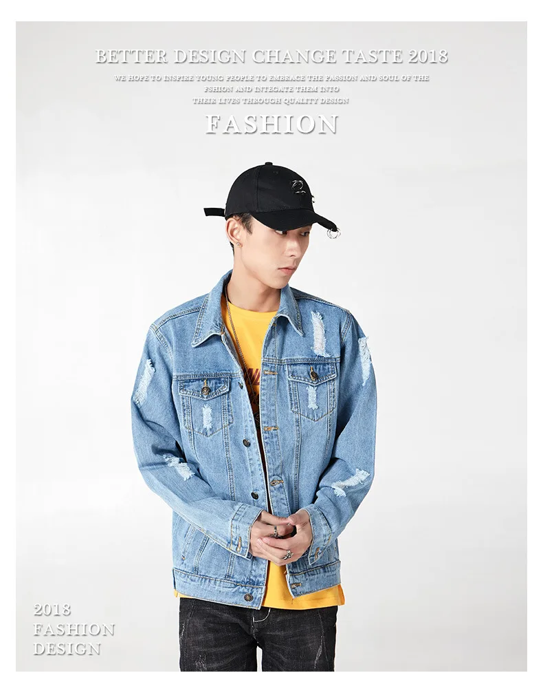 
Bulk Wholesale Casual Clothing Vintage Plain Denim Jeans Jacket For Men 