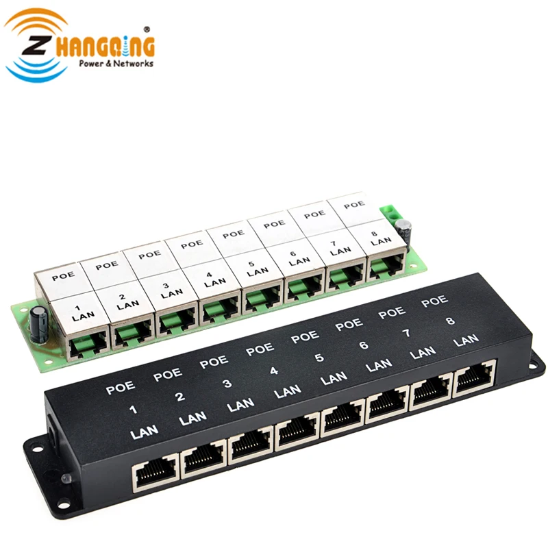 Passive  8 Port PoE Injector 10/100 Mbps Multi Port Patch Panel
