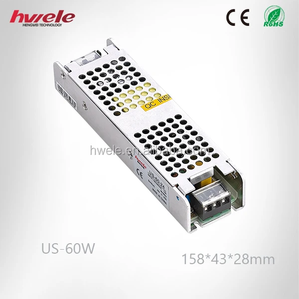 
US-60W slim type single switching power supply with SGS,CE,ROHS,TUV,KC,CCC certification 
