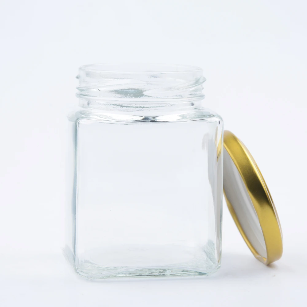 
200ml Square Food Glass Storage Jar for jam honey sauce 
