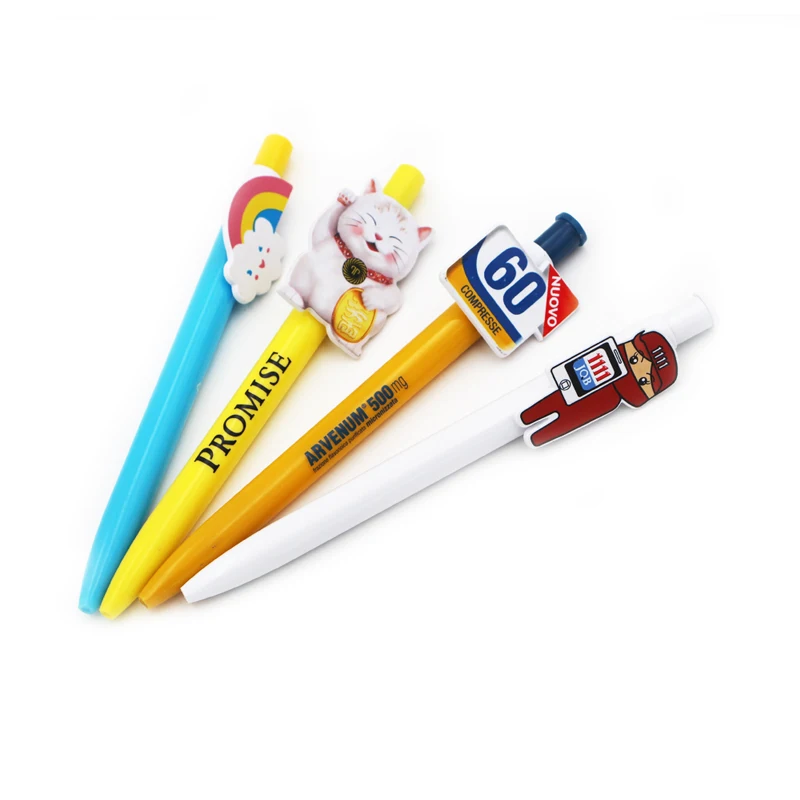 
click type OEM custom clip shape plastic ball point pen for promotion and advertising 