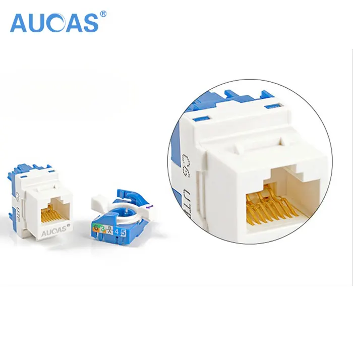 Cat6 UTP RJ45 Rotate Tool-less Keystone Jack Connector Module