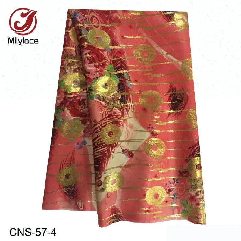 Золотой узор 100% шелк креп индийская пряжа из натурального шелка ткань для