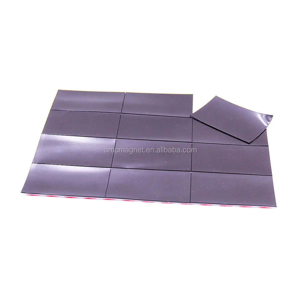 Strong custom die cut Flexible Isotropic rubber magnets with self adhesive