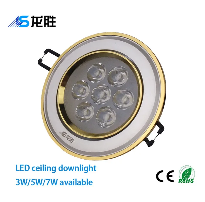 Hot Selling Round 7W LED Ceiling Spotlight with 24K gold