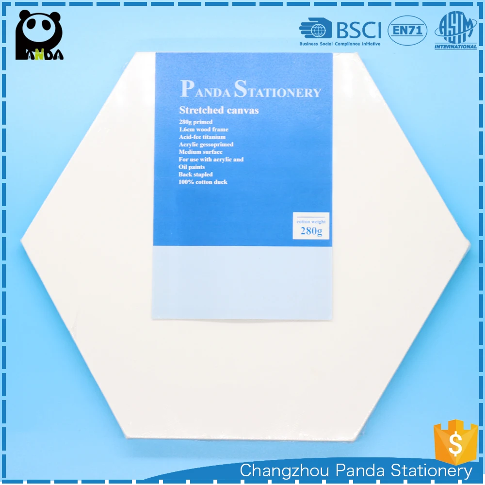 
free sample blank hexagon shape canvas for acrylic paint from Yangzhou 