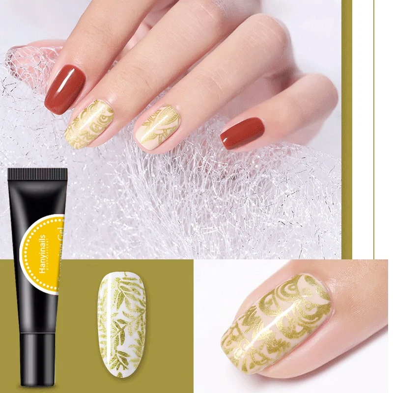 Hanyinails Latest nail art fashion professional gel polish 8ml tube 14color nail stamping gel