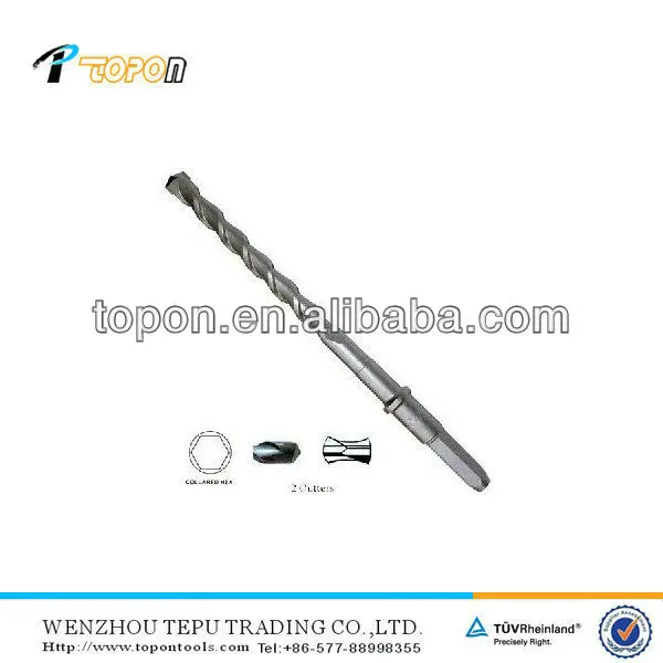Long Hexagonal Hammer Drill 40Cr Hex Shank Hammer Drill Bits 2 Flutes 2 Cutter Drilling Tool