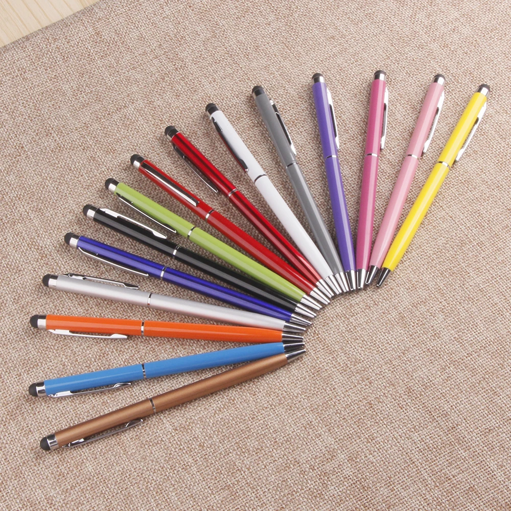 Gift Promotional Ball Pen Customized Logo Black White Silver Colorful Slim Metal Body Twist Ballpoint Pen