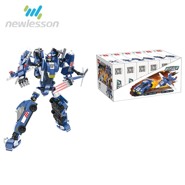 Оптовая продажа партиями по 6 в 1 обучающая игрушка-робот сочетание Респиратор маска прохладный строительный блок серии