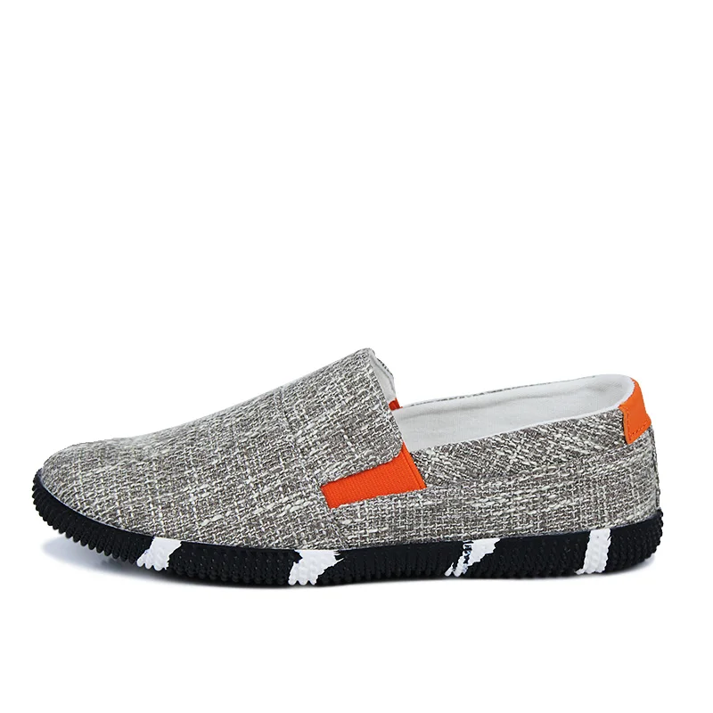 Мужские парусиновые туфли-лодочки из льна для весны и лета