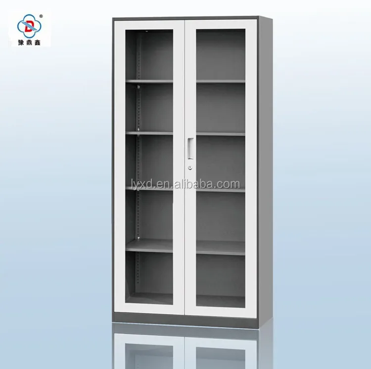 Dust-Proof book cabinet, metal files storage cabinet, glass door laboratory cabinet with shelves