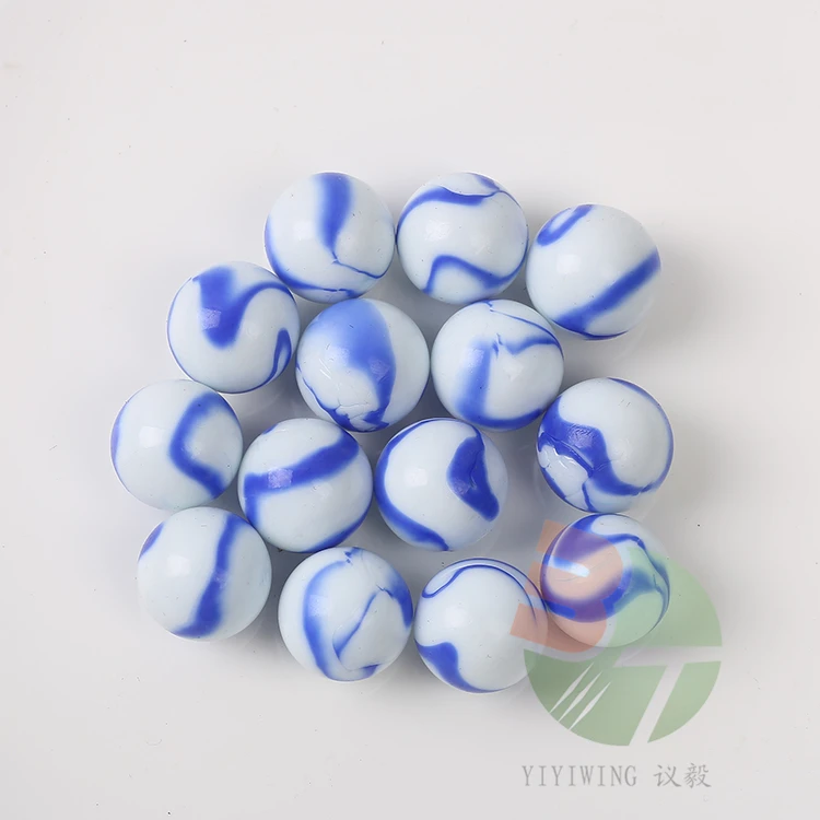 100pcs 16mm  white ceramics  green flower colour solid glass balls  1.6cm cheap wholesale hot sale marble ball Children toys