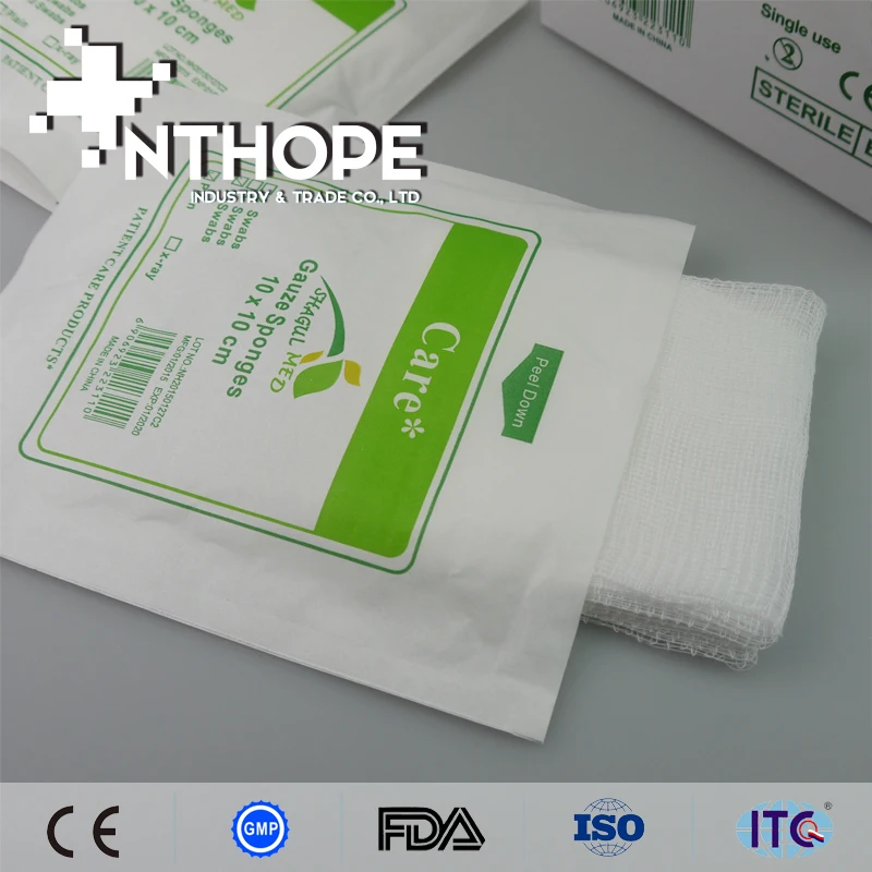 medical sterile products types of sterile gauze swab with radiopaque thread