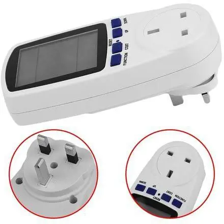 
Power Meter Plug, Electricity Usage Monitor Watt Volt Amps KWH Consumption Analyzer with Digital LCD Display Overload Protection 