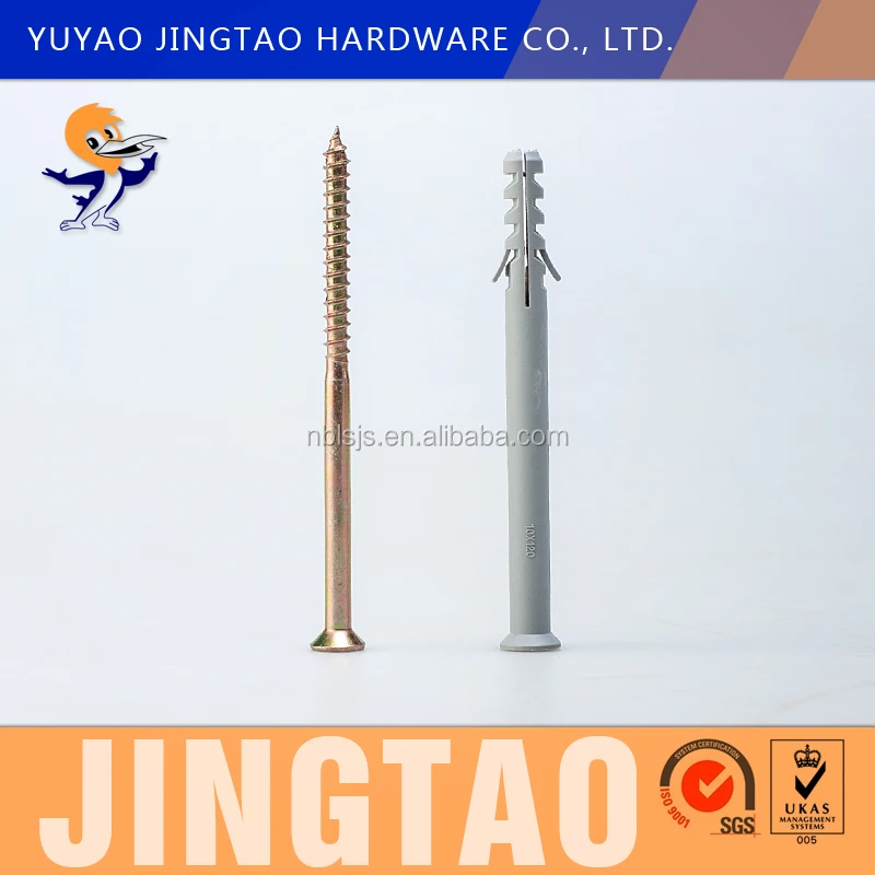 
Nylon Hammer Fixings Screws and Rawl Plug For Fixing Windows / Doors / Skirting 