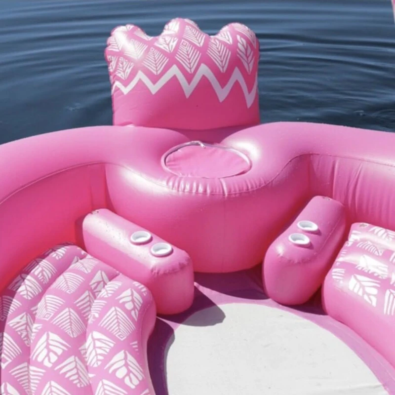Pool Party Island Type Large 6 Person Pink Inflatable Flamingo Floating Raft Water Flamingo Pool Island