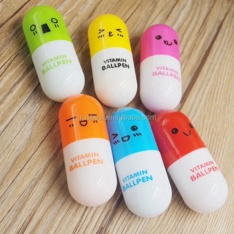 2017 mini pill pen capsule pen color plastic ball point pen with your logo for promotion