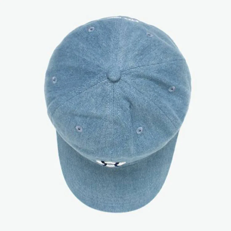 Cap Factory Manufacturer Custom With Embroidery logo Blue  Denim Baseball Caps