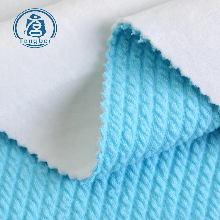 Latest design polyester spandex blend bullet bonded super soft fleece fabric for cloth