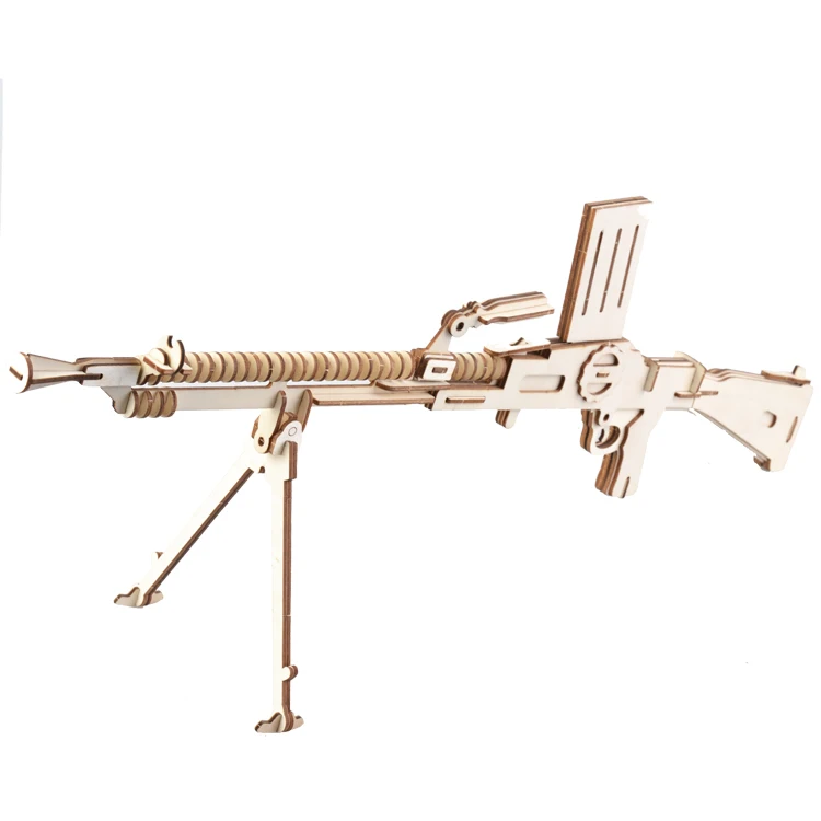 New-Land 3D Puzzle Educational Wooden Toys of Machine Gun