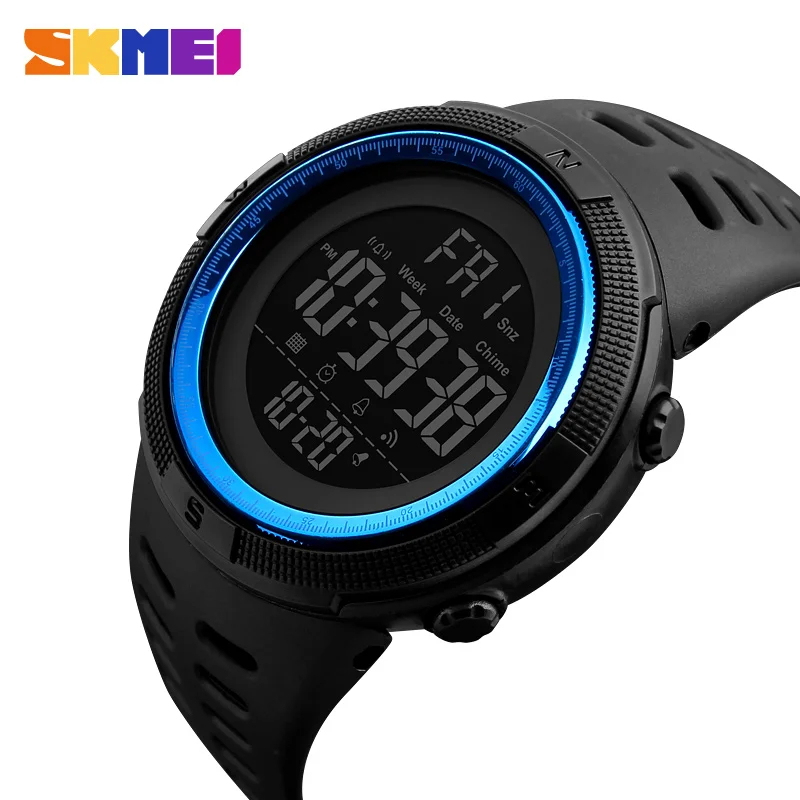 orginal watch factory SKMEI High quality waterproof dual time chrono digital watch sport men