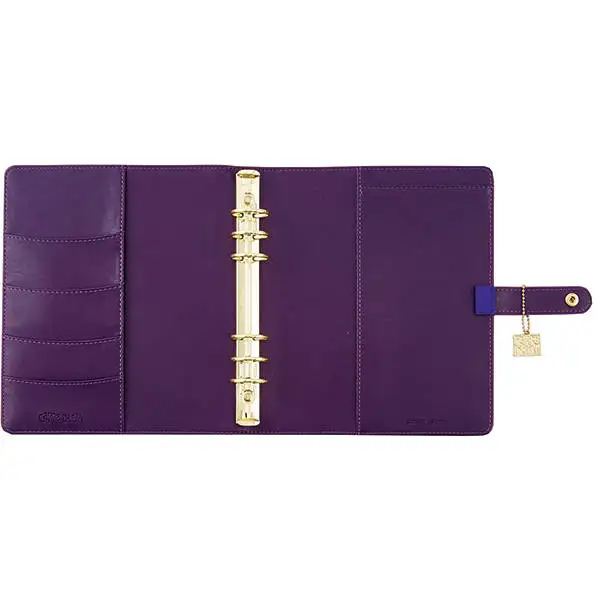 High Quality Custom Leather Personal Planner Pure Purple A5 Planner Binder for Office Supply