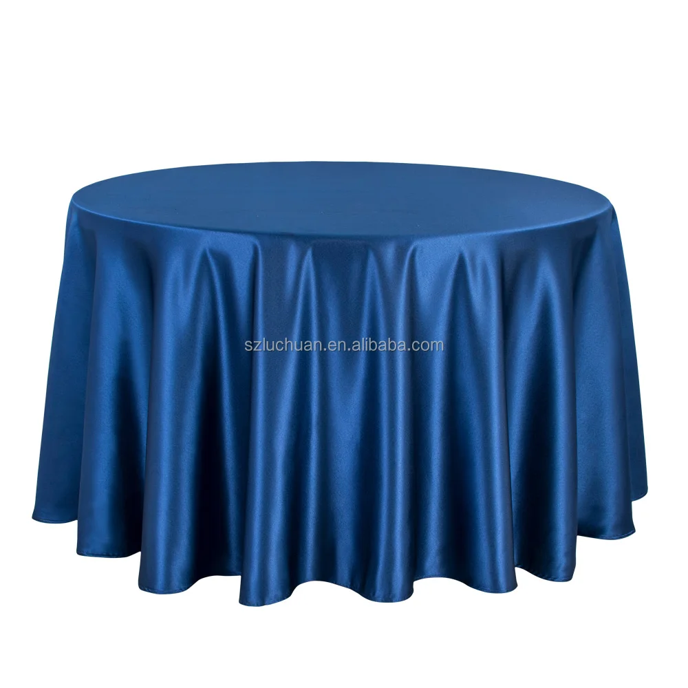 Wholesale Elegant 120 Round Purple Satin Tablecloth for Wedding