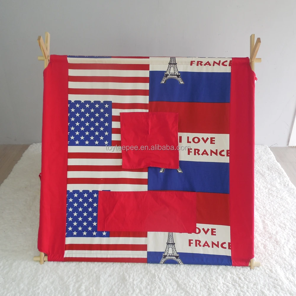 
Canvas Cotton Kids A-Frame Teepee Playhouse Tent 