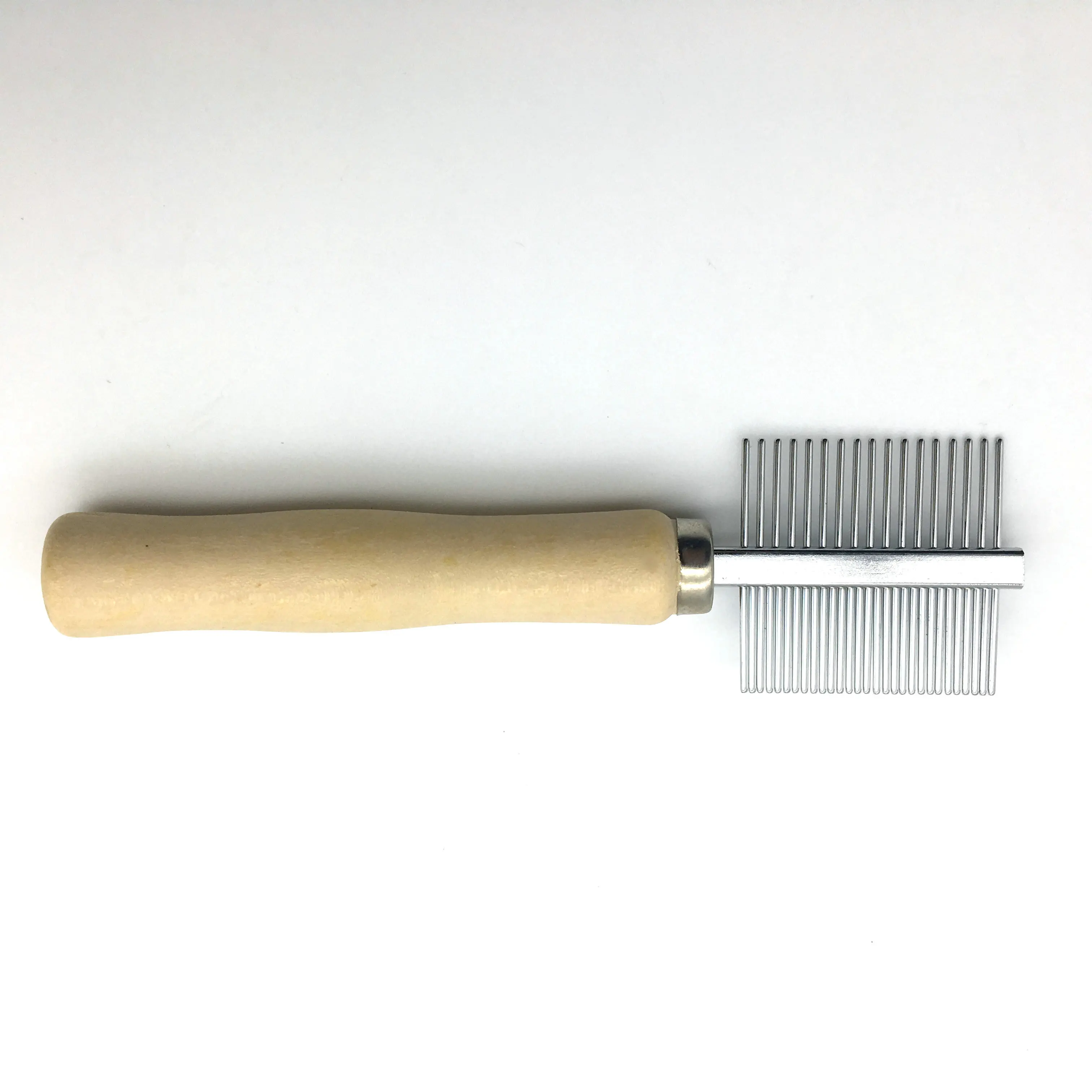 Low Price Fine Teeth Metal Big Dog Pet Animal Lice Nit Louse Flea Grooming Removal Comb Brush Remover With Wooden Handle