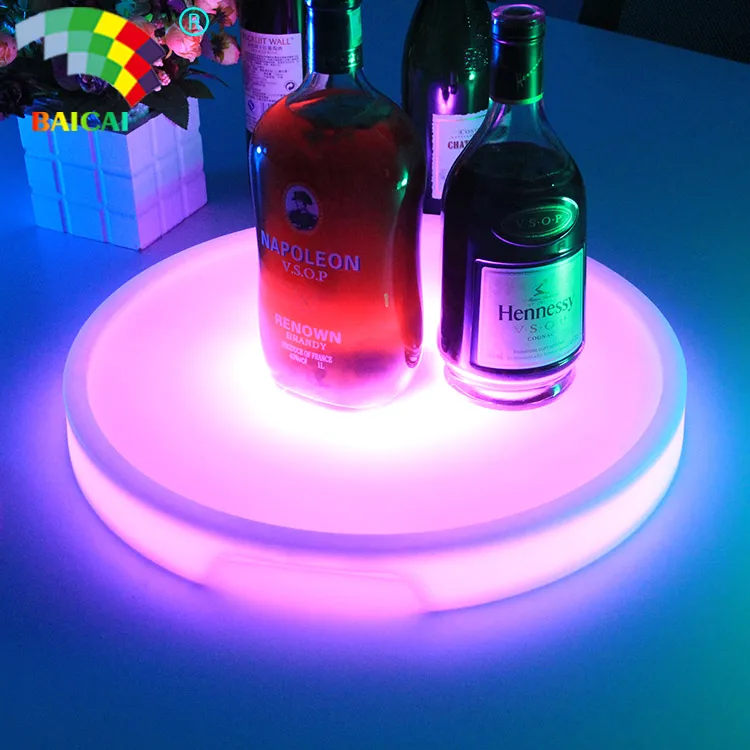 LED Bottle Light Uptray Plastic Wine Plate LED Bottle Holder