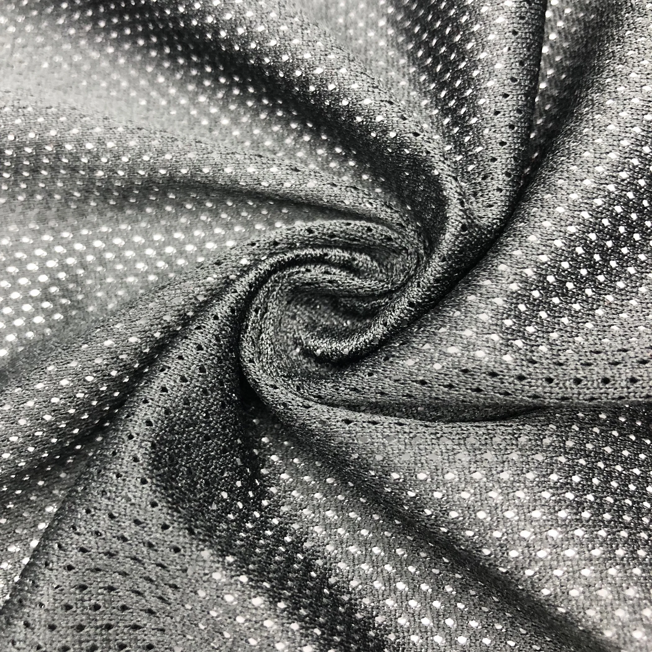 High Quality Cheap price 100% Polyester 120gsm 130gsm 160cm Warp Knit Fabric 5*1 DTY Tricot Black Mesh Football lining Fabrics