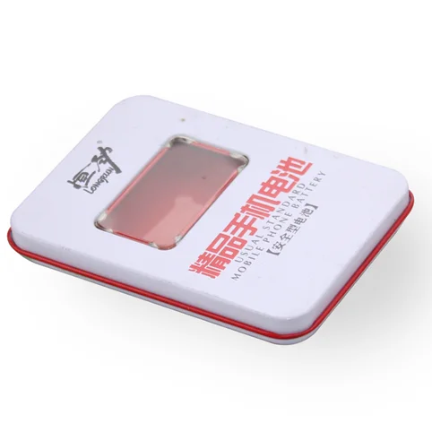
D-F003 Mobil battery packaging with pvc window battery craft gift packaging metal box 