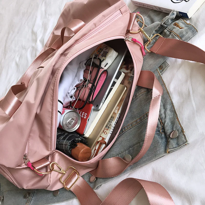 Women Sling Gym Crossbody Lightweight Duffle Bag Sports Waterproof Dry Bag Pink