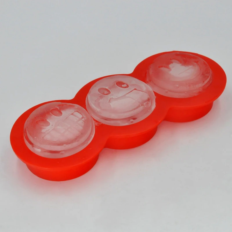 3 round coin Silicone smile ice mold with laughing happy face gift eco-friendly non-toxic