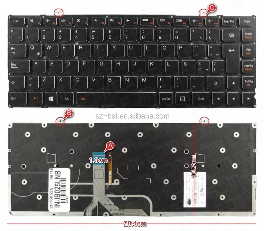 Notebook Teclado Spanish SP/LA layout For Lenovo Yoga 2 Pro 13 Series Negro laptop keyboard