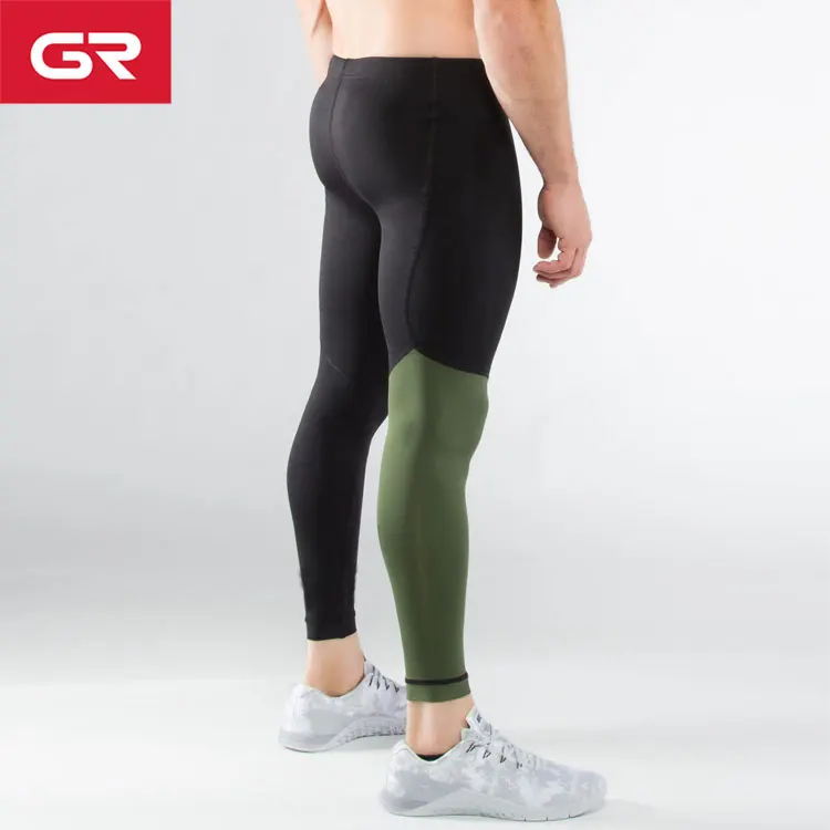 Hot Selling Moisture Wicking Four Way Stretch Men Tights Leggings Custom Colour Contrast Men Compression Pants