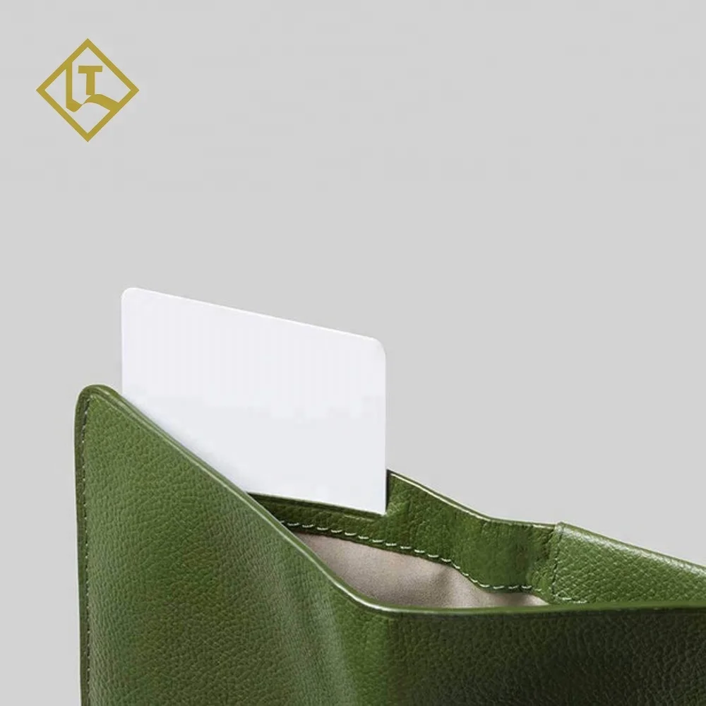 Premium full grain vegetable tanned leather rfid money clip credit card holder minimalist wallets leather men slim wallet