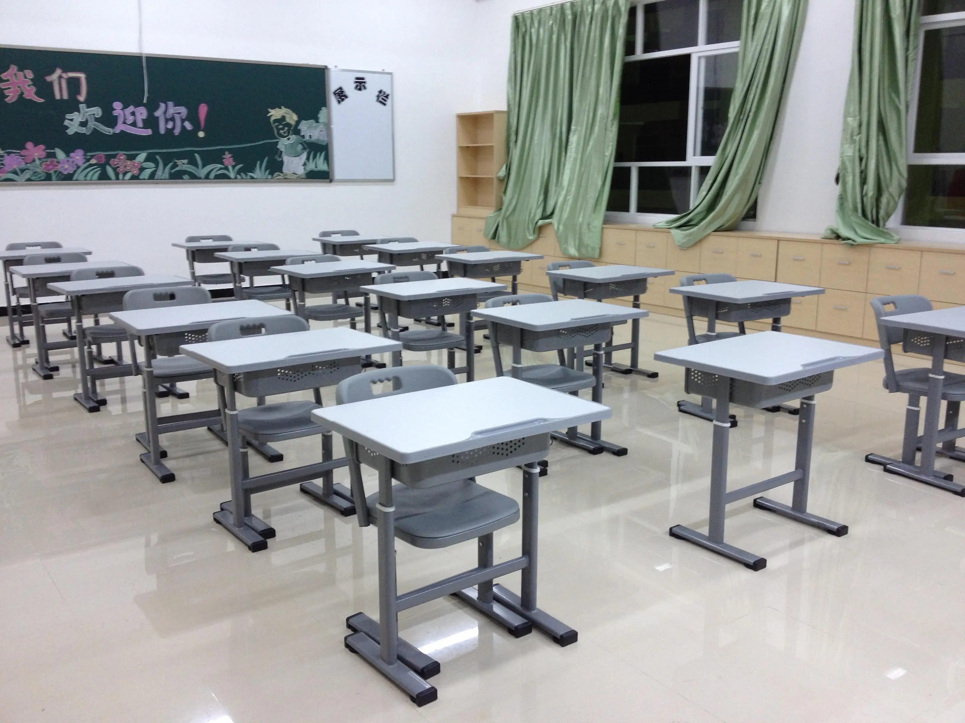 HY0336 Indian popular school set student desk chair with metal wood