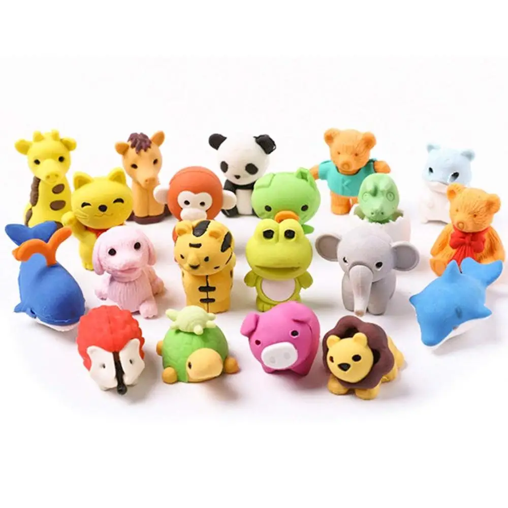 2019 Disassembled animal magic ball pen erasers pencil cartoon 3D earsers for kids 32PCS/PACK