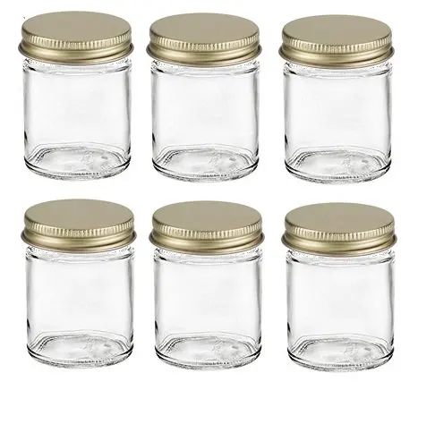 Hot sale 8 16 oz Glass Tall Mason Canning Jars with Black Silver and Gold Metal Lid