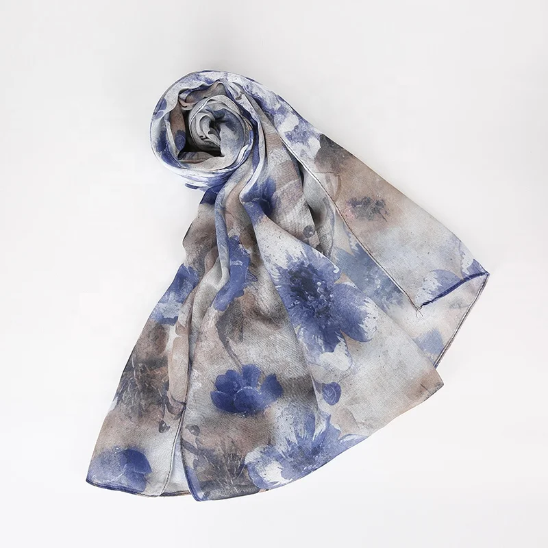 Best Selling Iran Hijab Muslim Flower Printing Polyester Hijab For Malaysia Women