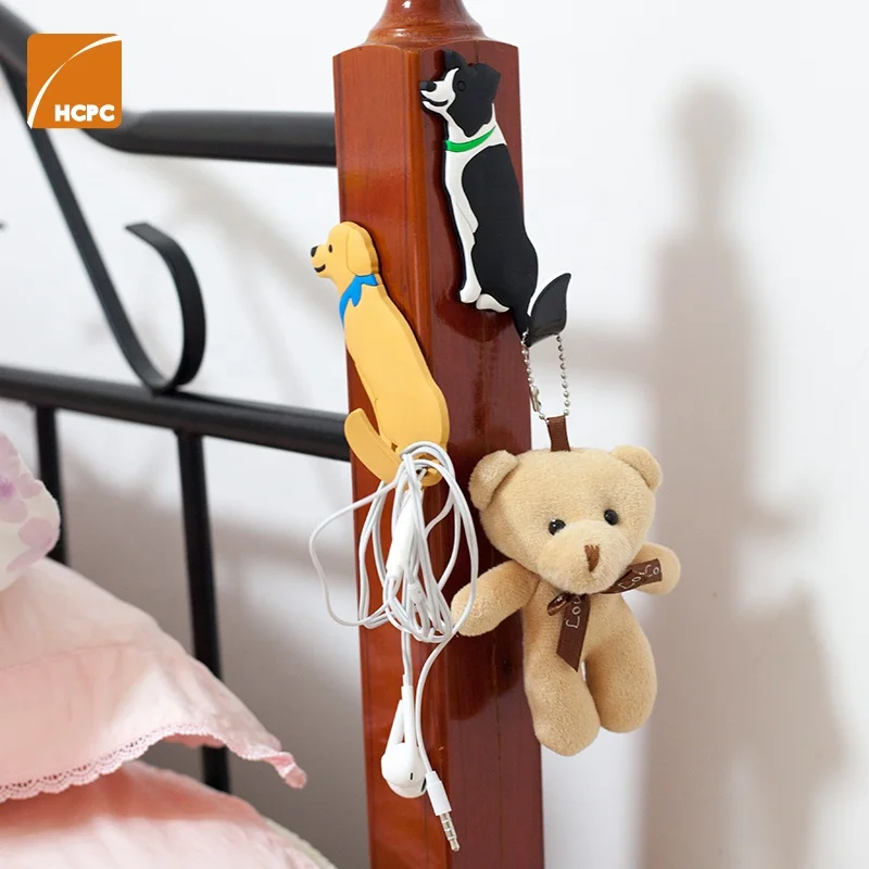 Self adhesive 3D PVC Lovely Cat Refrigerator with Tail Hook, Kitchen Decor Hanger,Office Whiteboard Stickers, Key Holder